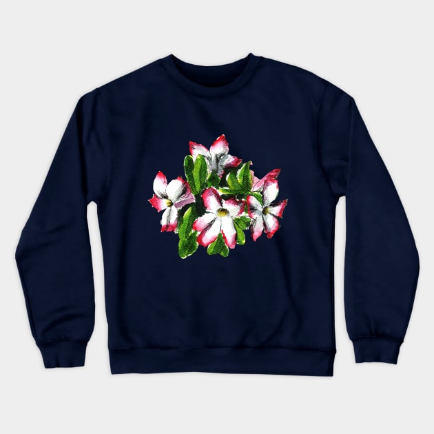 Dessert Rose Flowers Watercolor Painting Crewneck Sweatshirt by Ratna Arts